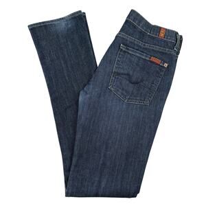 7 For All Mankind Roxy Jeans 28 Dark Rinse Wash Denim Low Rise Bootcut USA